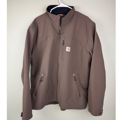Carhartt Softshell Rain Defender Jacket Mens 2XL Brown Full Zip Workwear 102233