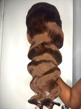 32Inch Chocolate Brown Human Hair Wig 200 Density 13x4 HD Body Wave Lace Front W