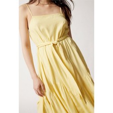 Billabong Women’s Sunbeam Midi Dress Yellow Sz M Sundress Beachy