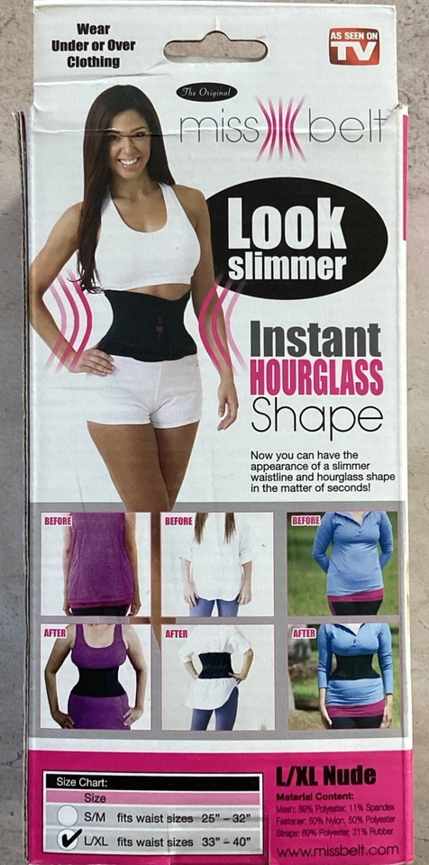 Miss Belt Forma de Reloj de Arena Instantáneo Se Ajusta a Cinturas 33 - 40" Talla: L/XL Recortadora de Cintura Foto 2 de 2