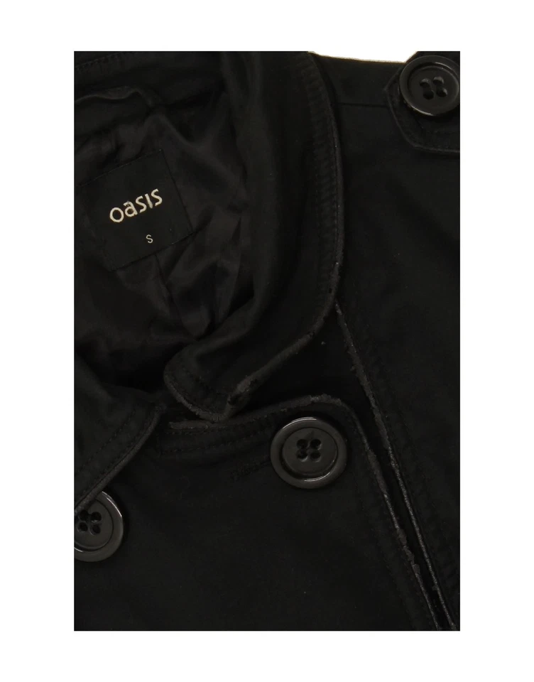 Trench coat feminino OASIS Reino Unido 10 pequeno algodão preto BN01 - Imagem 3 de 3