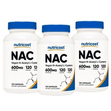 3PACK Nutricost N-Acetyl L-Cysteine [NAC] 600...