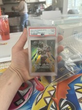 2022 Contenders Optic Breece Hall Rookie Up And Coming-Gold #/10 PSA 9 NY Jets