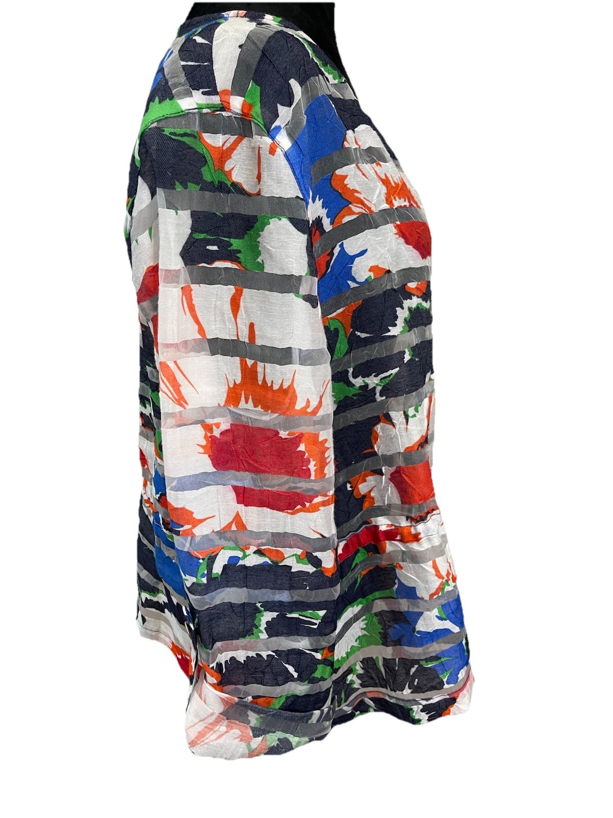 Ruby Rd. Burnout Sheer Zip Jacket Paint Splatter … - image 6