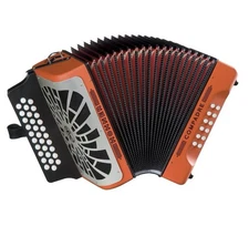 Hohner Compadre GCF Accordion Orange with Silver Grill, Gig Bag And Straps.