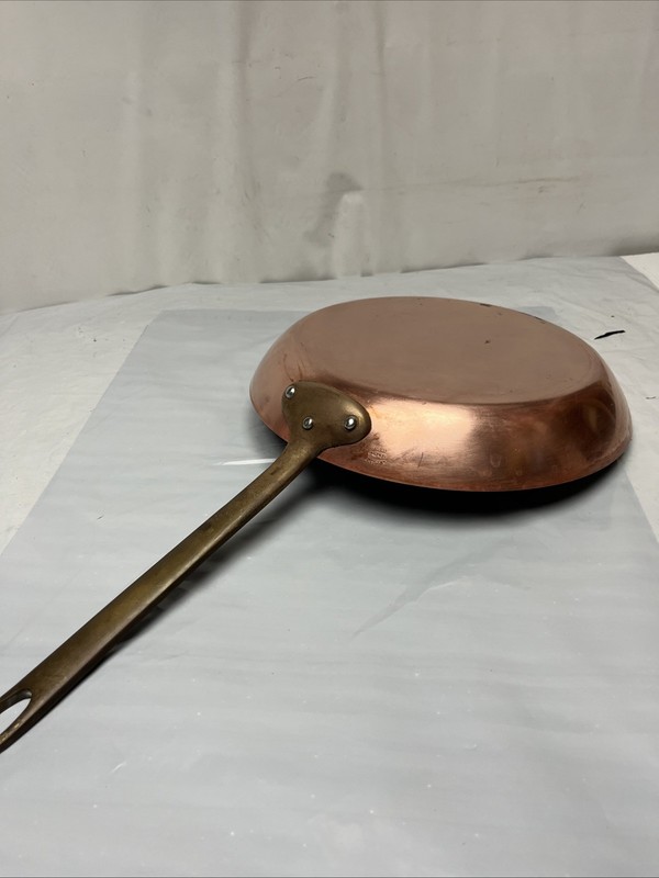 Williams Sonoma France Copper Vintage Fry Pan Skillet Brass Handle 10.5”