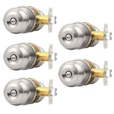 Probrico Brushed Nickel Interior Door Knobs, Privacy Knob
