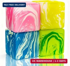 Swirl Fidget Toy Stress Cube: 4 Pack Ice Cube Squishy Fidget Toys | Sensory Toys
