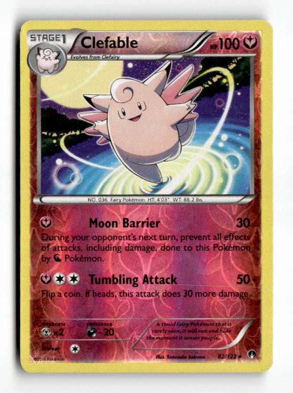 Clefable XY - BREAKpoint Reverse Holofoil 82/122 NMvintage pokemon card