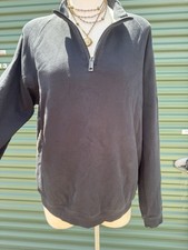 Burberry Quarter Zip Pullover Mens Size Large Nova Check Collared Black