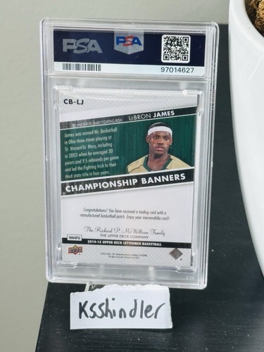 /47 LeBron James 2014 Patch UD Lettermen SVSM #CB-LJ PSA 8 POP 1 NBA MVP 23 GOAT - Bild 2 von 2