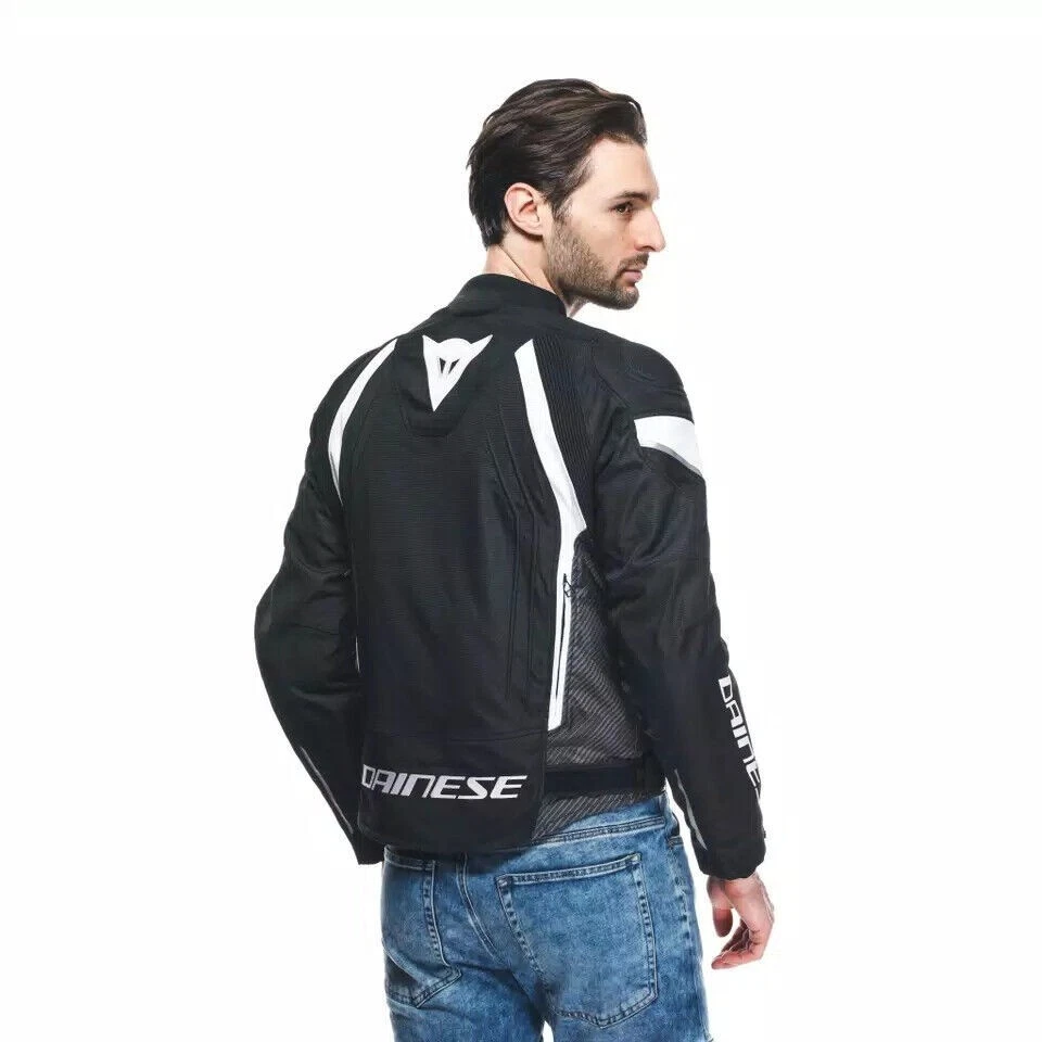 Chaqueta Moto Hombre Dainese Avro 5 Tex Man Black Sport Touring Blanco Negro - Imagen 4 de 4