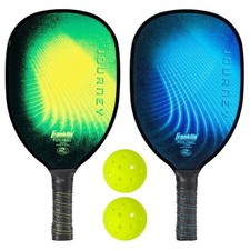 2 Player Wood Journey Pickleball Paddle and Ball Set in Mesh Bag - Blue