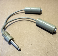 1/4" TS Male to Dual 1/4" TS Female Audio Splitter Adapter, Gray, 1 ft