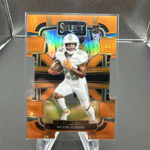 2023 Panini Select - Concourse De'Von Achane #63 Orange Prizm Die-Cut /499 (RC)