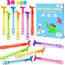 Mini Bubble Wands Bulk Dinosaur Party Favors for Kids 30 Pack Small Bubbles for