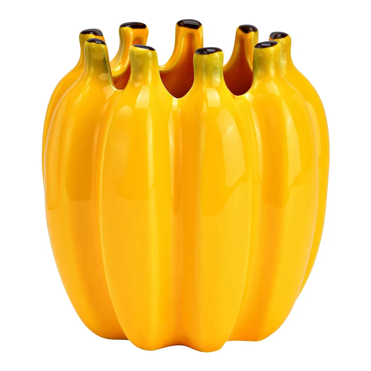 Yellow Decorative Design Ceramic Banana Vase 14 x 14 x 15 cm