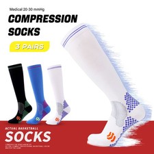 Calf Compression Socks Men Women Medical Edema Varicose Veins Travel 20-30 mmHg