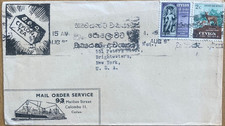 CEYLON, 1957, NACH USA, UMSCHLAG, Versand abgebildet Versanddienst, B.O.P Ceylon Tee Werbung