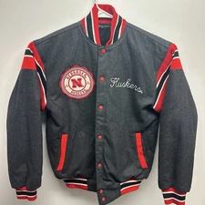 Nebraska Cornhuskers Franchise Club Varsity REVERSIBLE Jacket sz S  - Wool Blend