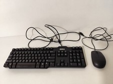 Used Dell Model SK-8115 QWERTY Black USB Wired Computer Keyboard With Mouse