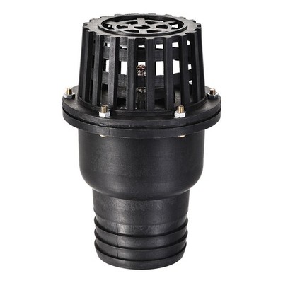 Foot Valve, 73.2mm Barb Filter Strainer Check Valve for Well Pump, Black