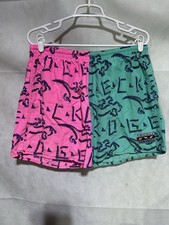 Vintage Wild Gecko Hawaii Swim Shorts Size XL Retro Swim Trunks Colorblock Neon