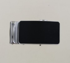 Silvertone  Black Belt Buckle
