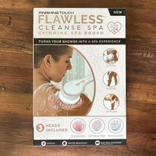 Finishing Touch Flawless Cleanse Spa Spinning Spa Brush w/3 heads Brand New