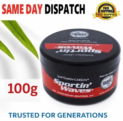 SOFTSHEEN SPORTIN WAVES Hair Cream POMADE WITH WAVITROL Style Strong Hold & Shine 100g