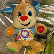 LeapFrog My Pal Scout Plush Musical Learning Puppy Toy Beige Blue Multicolor