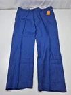 VTG Inserch Dress Pants Mens 48x35 Blue Linen Flat Front Straight Relaxed NWT