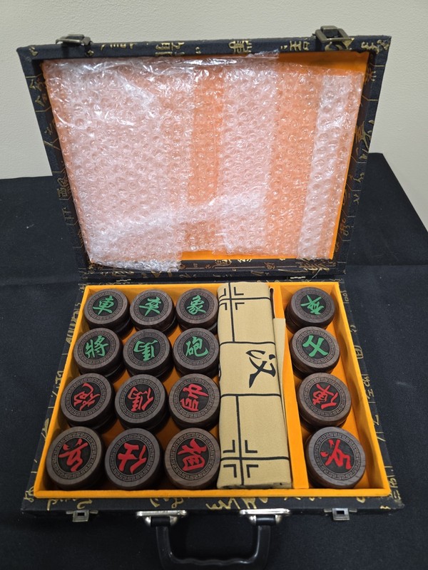 Chinese Traditional Chess Set In A Carrying Case Great Condition 