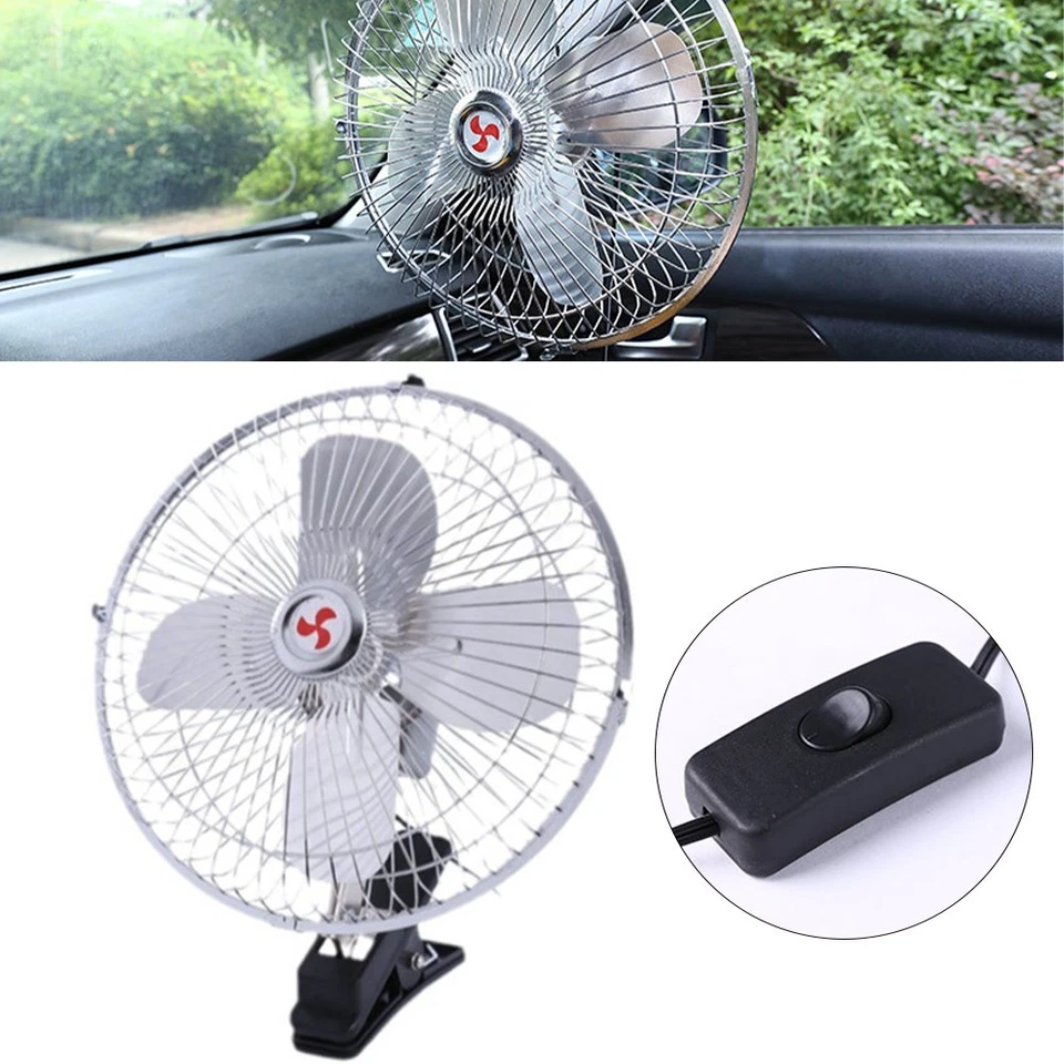 8 Inch Car Electric Fan Cooling Fans With Clip For Home Travel Car Truck - Image 2 of 4