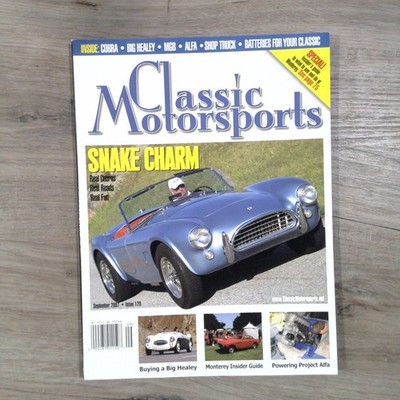 Classic Motorsports Magazine Sep 2007 Issue 128 Cobra Big Healey MGB Alfa
