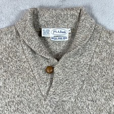 Vintage Ragg Wool Sweater Mens Large Oatmeal British Wool Jos A Bank Made in USA