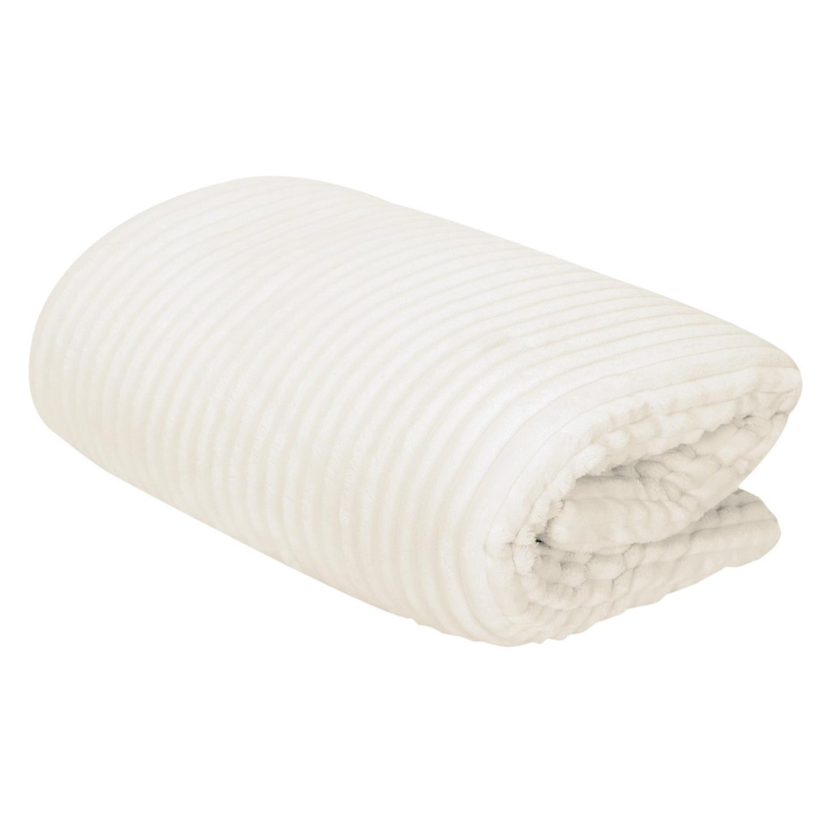 Plaid en flanelle côtelé doux Dolce haut de gamme effet velours blanc