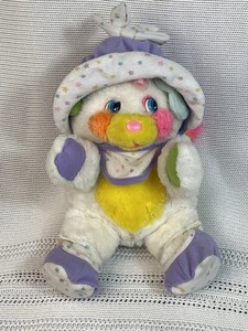 AV7⚜️ Ancienne Peluche Doudou Popples Bébé Baby Bibsy Mattel 1986 Vintage