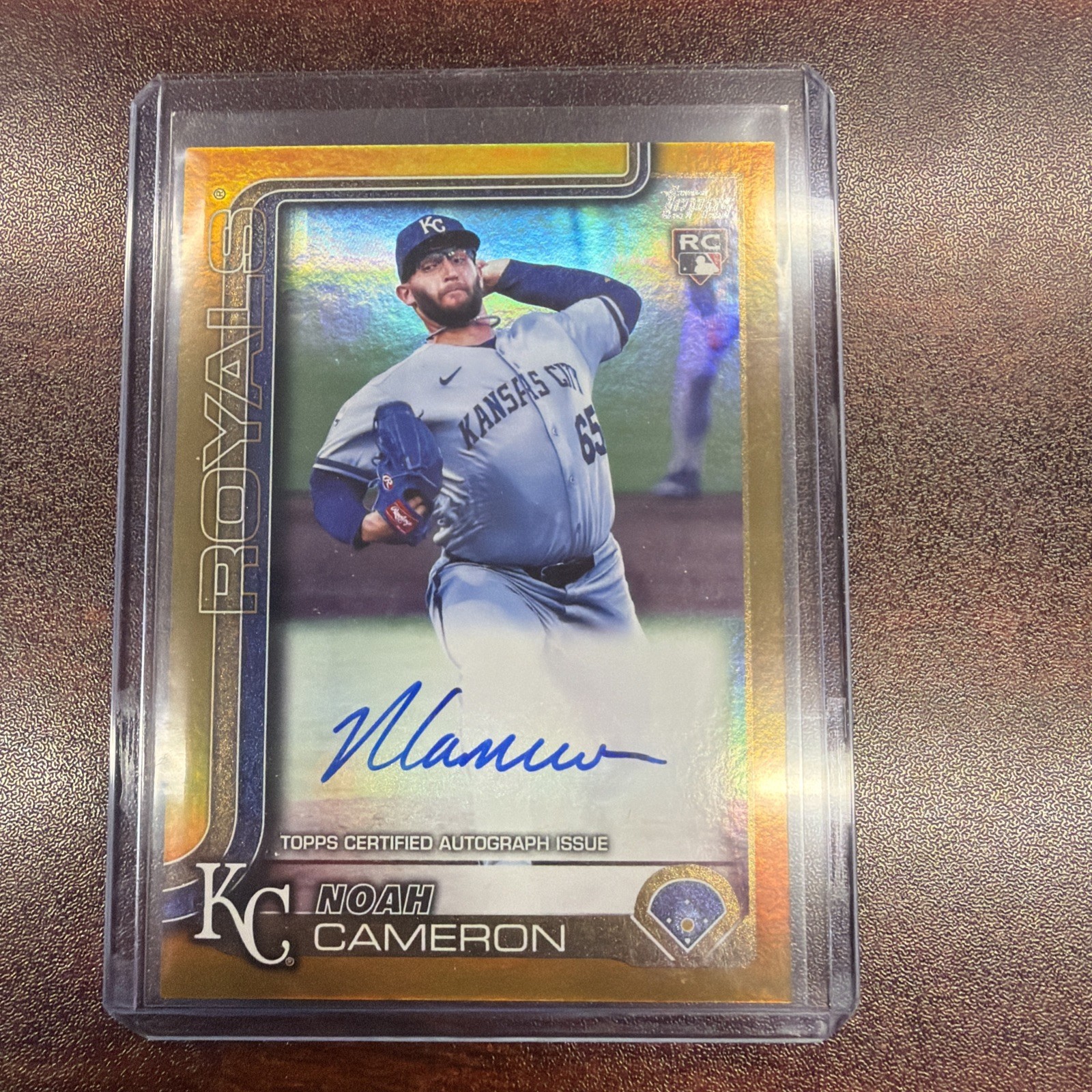 Noah Cameron 2025 TOPPS UPDATE REAL ONE GOLD FOIL ON CARD RC AUTO #04/50 ROYALS