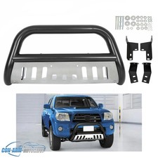 3 Bull Bar Push Bumper Grille Guard For 2005-2015 Toyota Tacoma Black Steel