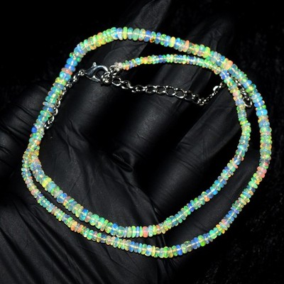 Ethiopian Opal Truely World Class 45.00 Cts Beautiful Beaded Necklace RK 35 E819