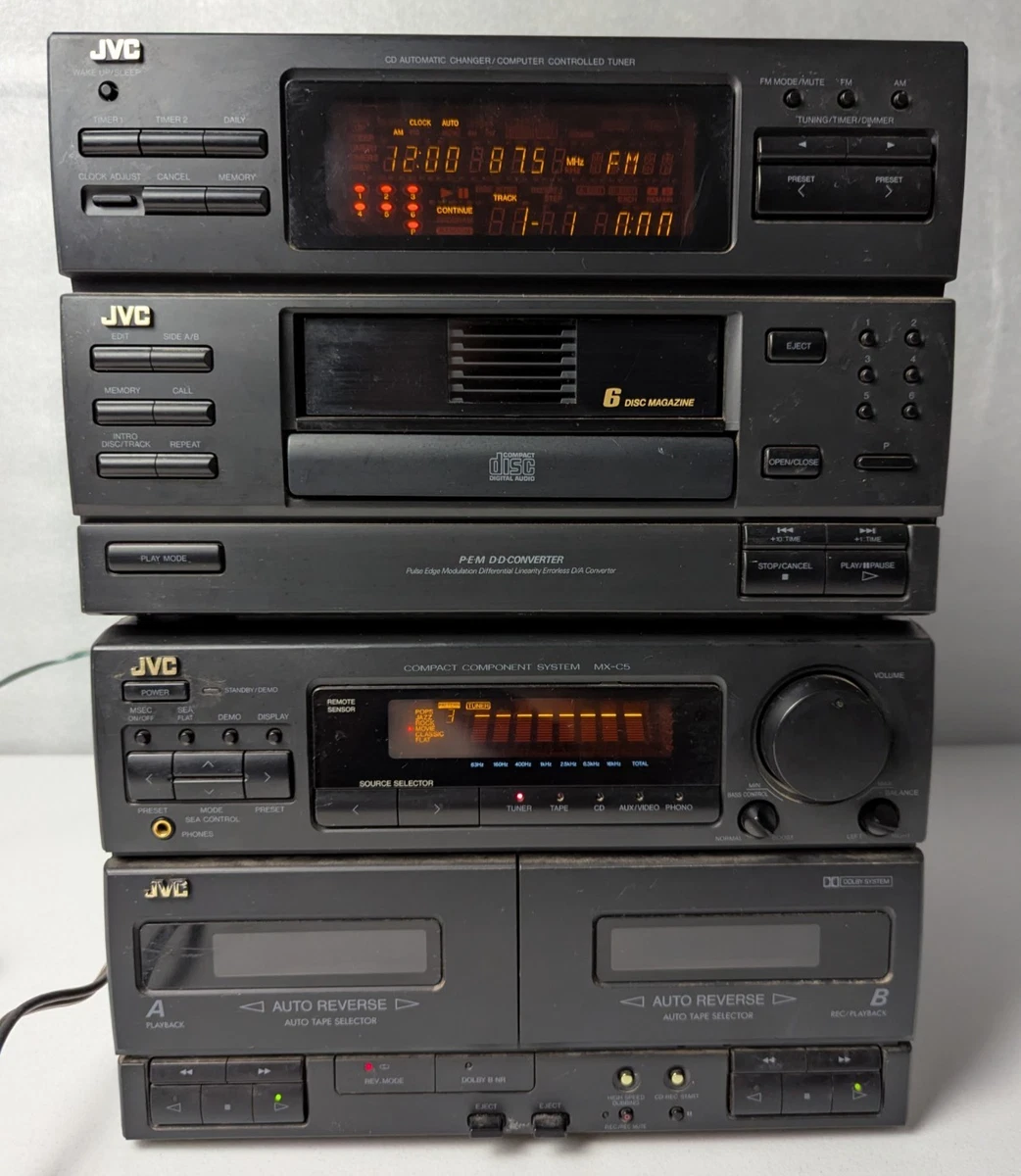 JVC MX-C5 Compact Component System 6+1 CD Changer/ Dual Tape