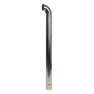 Exhaust Stack Pipe 3-1/2'' x 48'' Curved Chrome