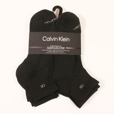 Calvin Klein 6-Pair Men's Cushion Quarter Cut Socks black Size 7-12
