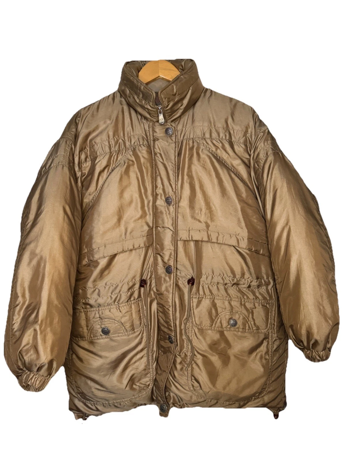 VTG Y2K Triple F.A.T. Goose Down Puffer Jacket Unisex M Bronze Warm Winter Coat