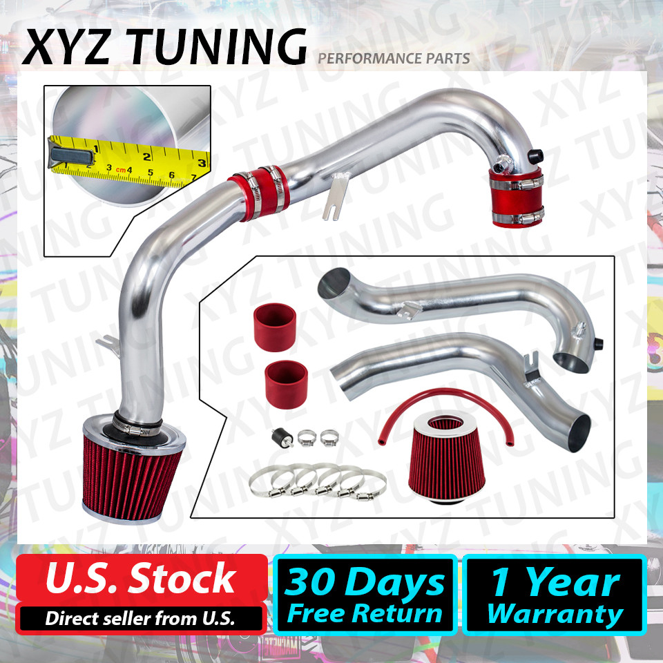 2.5" RED JDM Cold Air Intake Racing System + Filter For 01-05 Civic 1.7L L4 MT