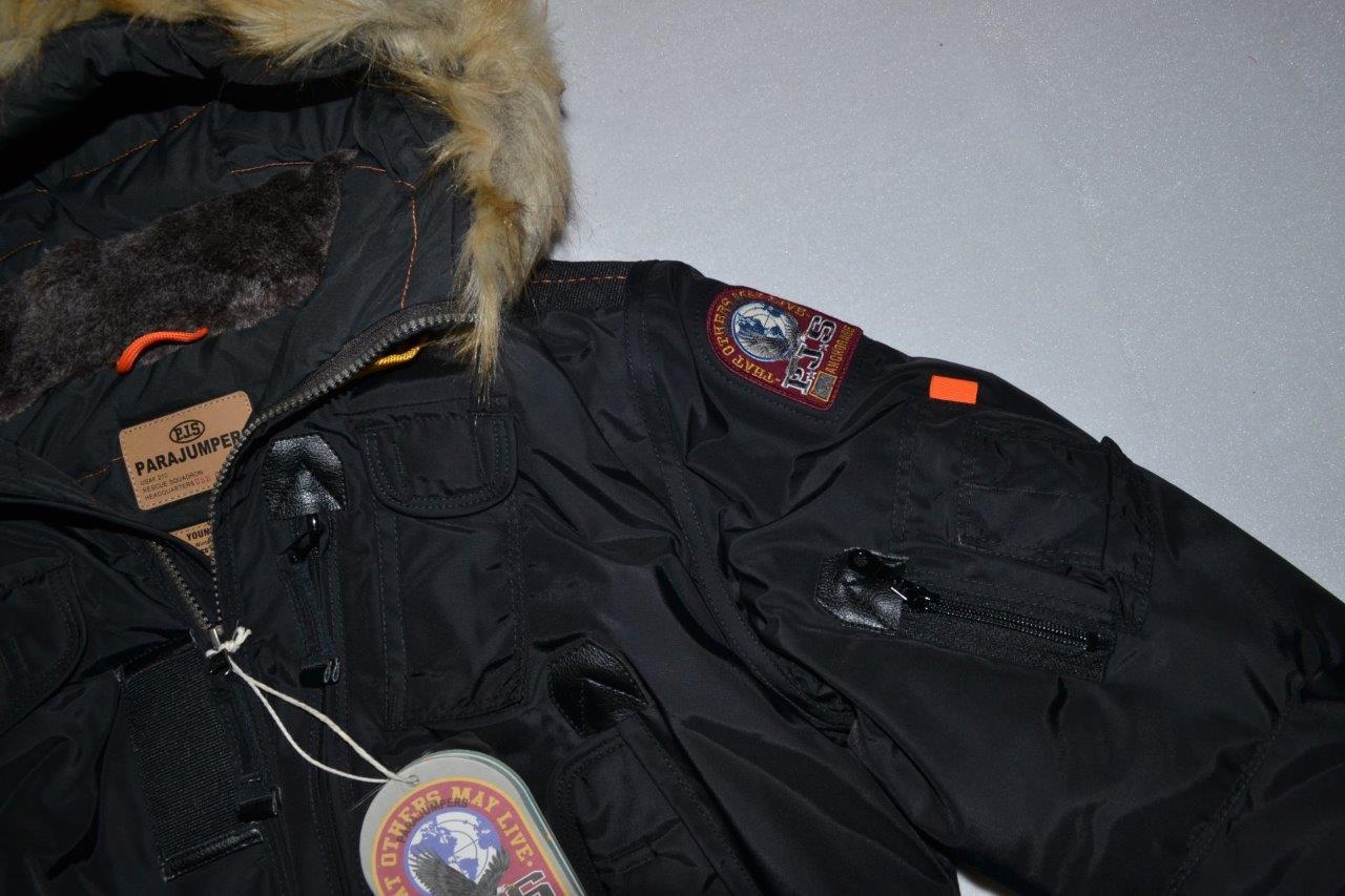 AUTHENTIC PARAJUMPERS GOBI ECO BOYS HOODED BOMBER BLACK SIZE 4 (KIDS)  BRAND NEW image 4