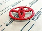 RED TOYOTA LOGO EMBLEM WITH STEERING WEEL 6.5 CM FOR OYOTA VIGO REVO ALTIS