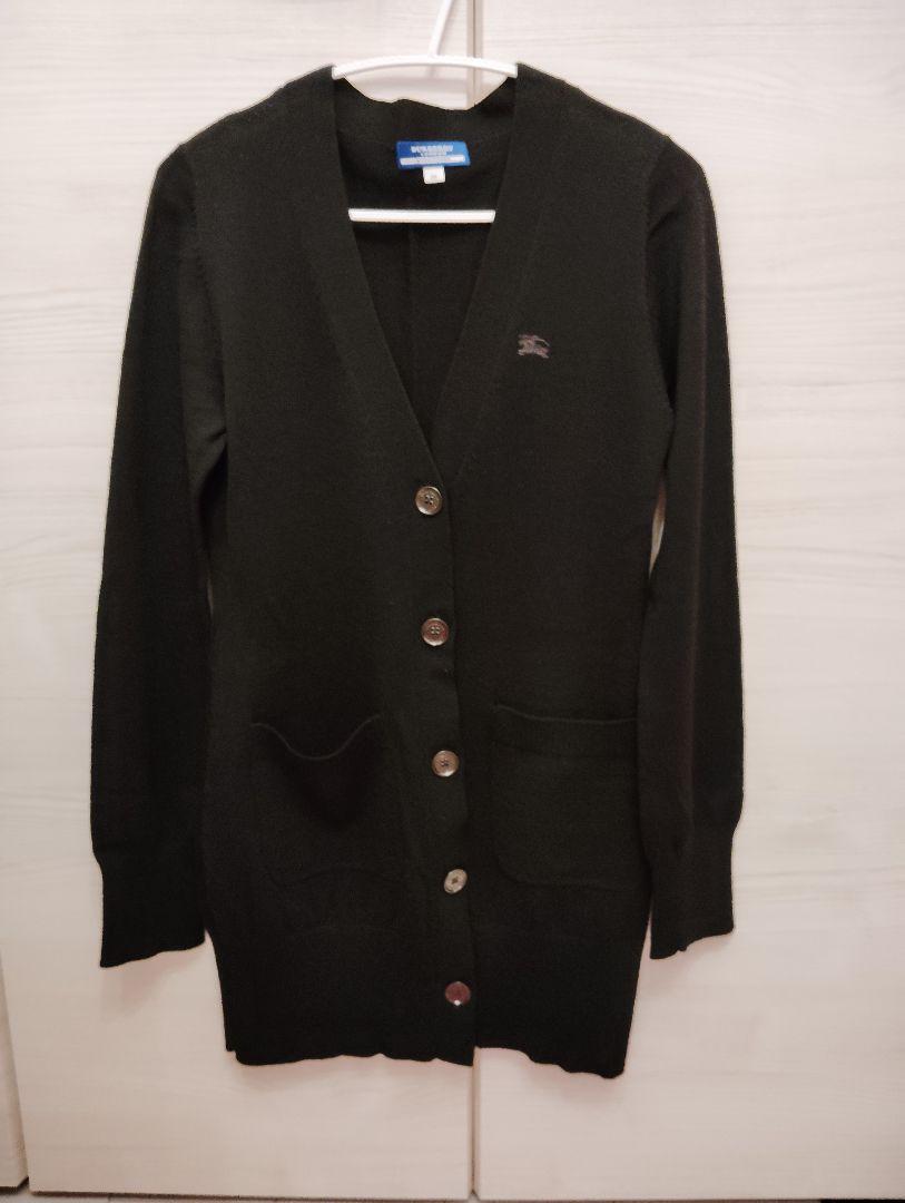 Burberry Blue Label Long Black Cardigan with Metal Buttons, New