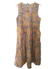 J. Crew Women's Summer Dress Size 8 Tiered Floral White Orange Blue Pink Red NWT